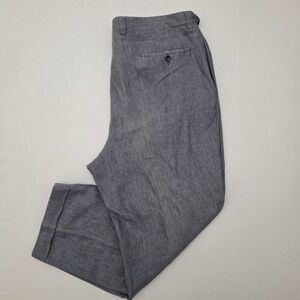 Canali Italy Linen Dress Pants Size 38x28 Pleated Front‎ Adjustable Waist  Gray